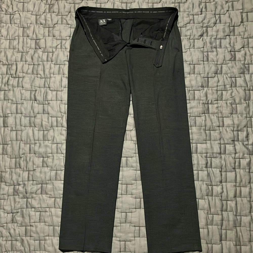 Armani Exchange Gray Dress Pants with Classic Straight-Leg Design